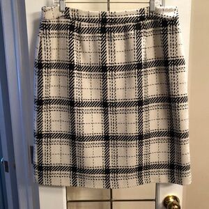 Ivory and Black Plaid Skirt
